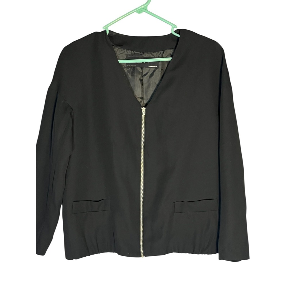 Zara Basic Women's Lined Black Full Zip Jacket Blazer M